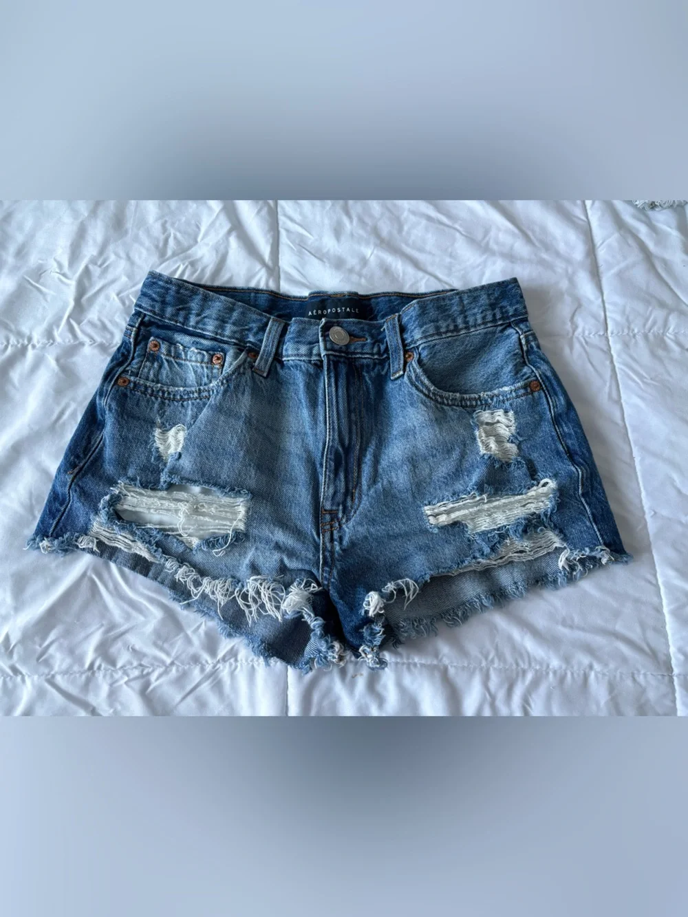 Aeropostale Distressed Blue Denim Cutoff Shorts | size 4 | denim | summer short